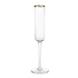 Tall Champagne Flute with Metallic Gold Rim