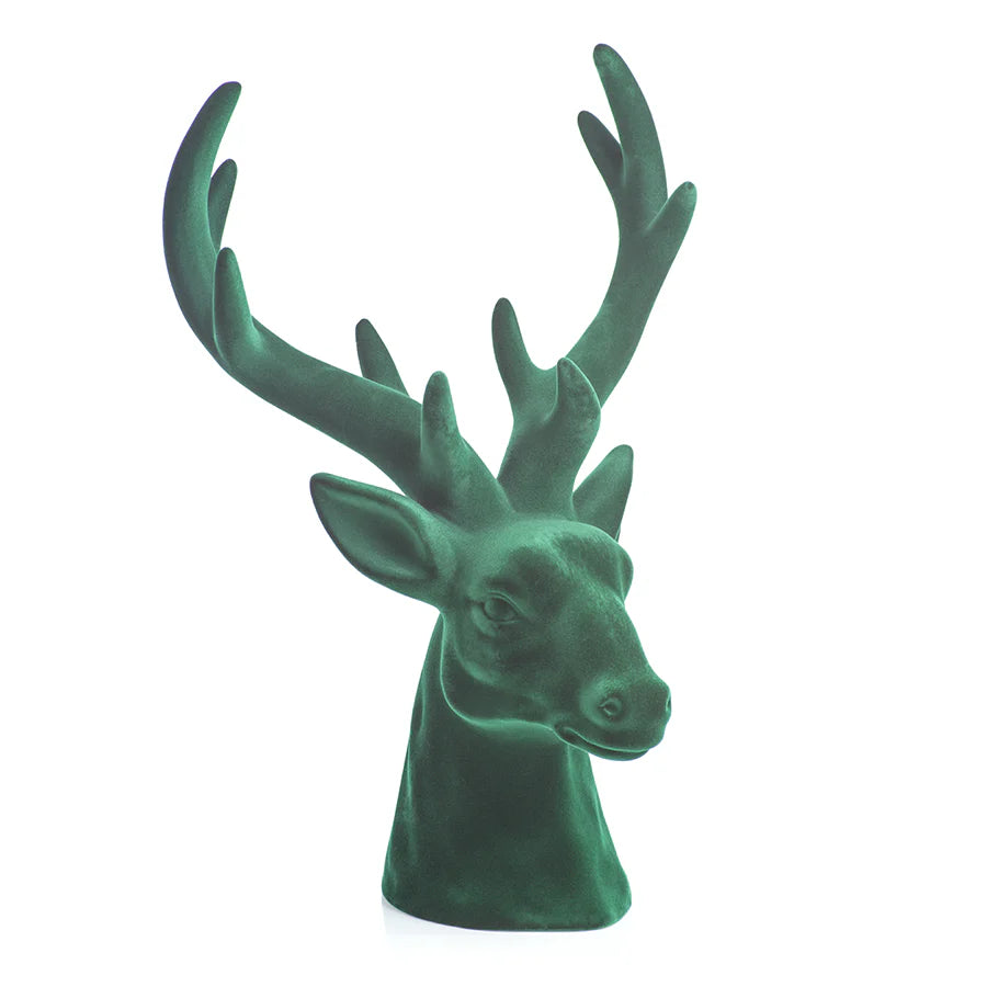 Flocked Stag Head