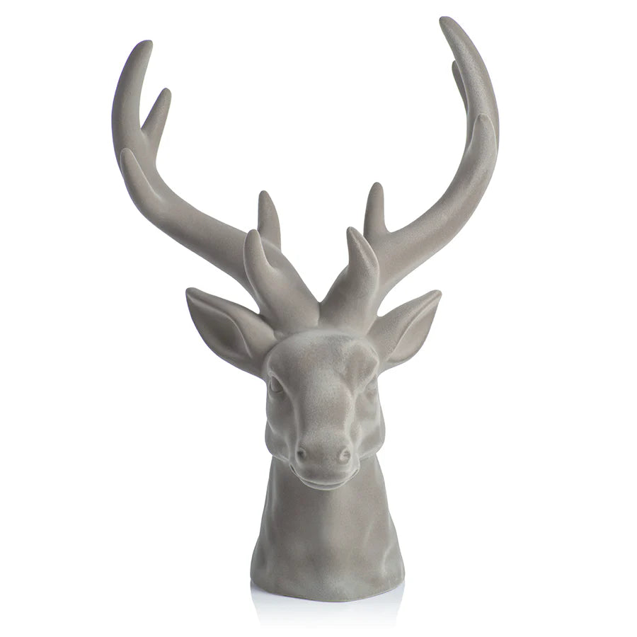 Flocked Stag Head