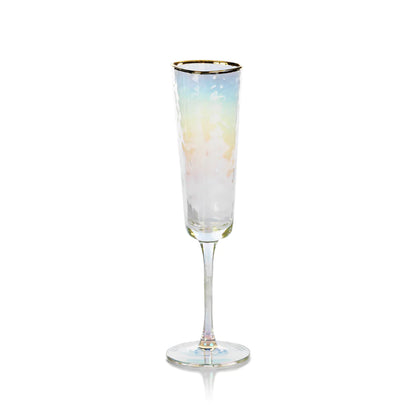 Aperitivo Triangular Glass,  Luster with Gold Rim