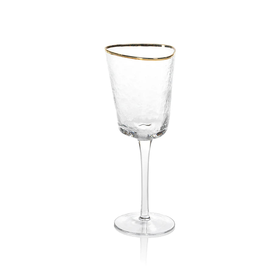 Aperitivo Triangular Glass, Clear with Gold Rim