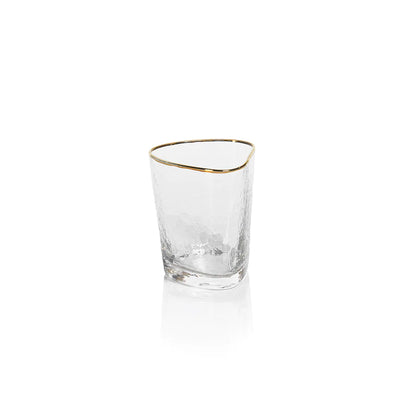 Aperitivo Triangular Glass, Clear with Gold Rim