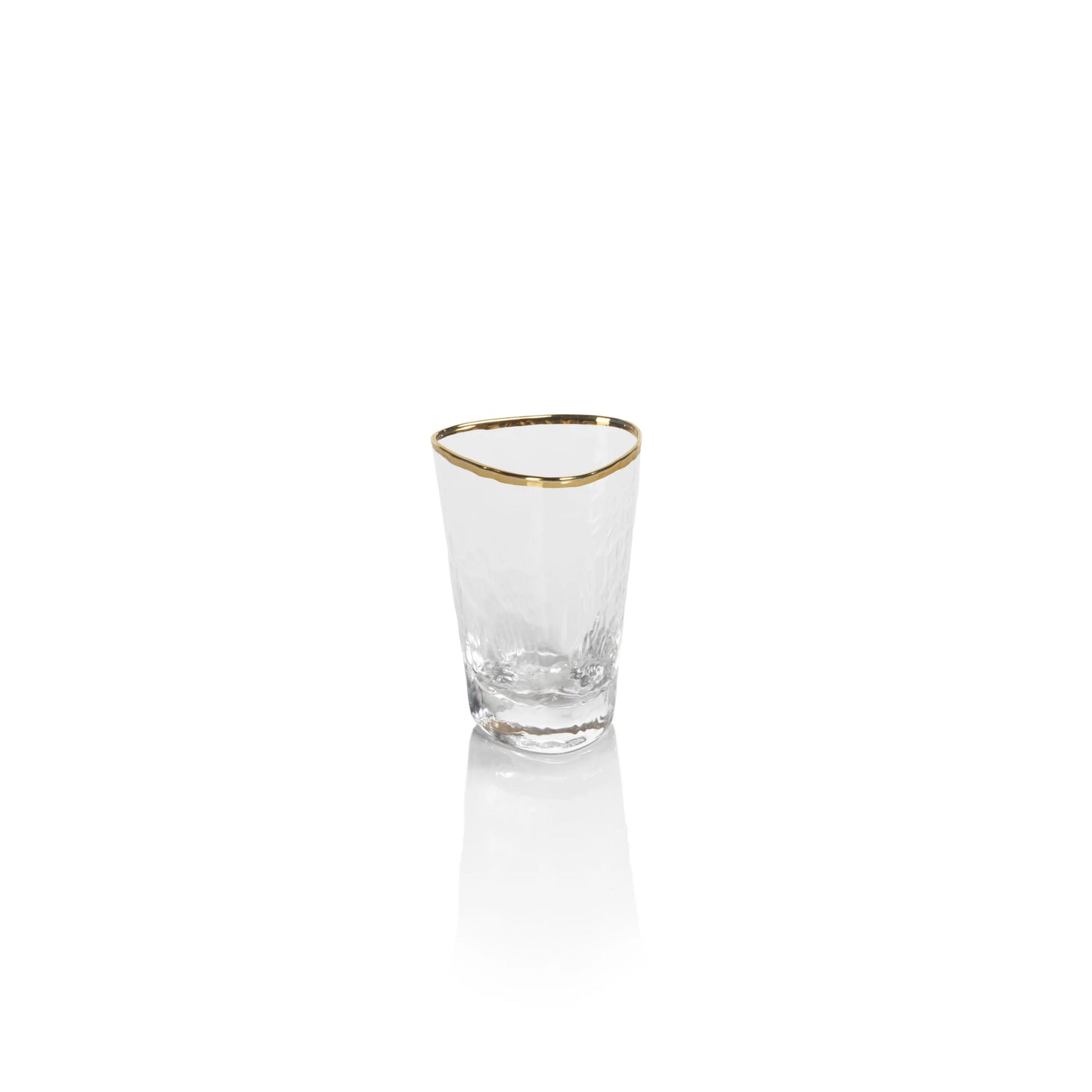 Aperitivo Triangular Glass, Clear with Gold Rim