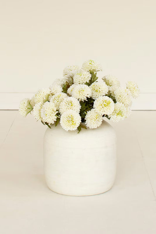 Bundle of 7 Artificial White Ball Dahlias