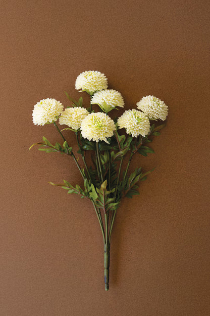 Bundle of 7 Artificial White Ball Dahlias