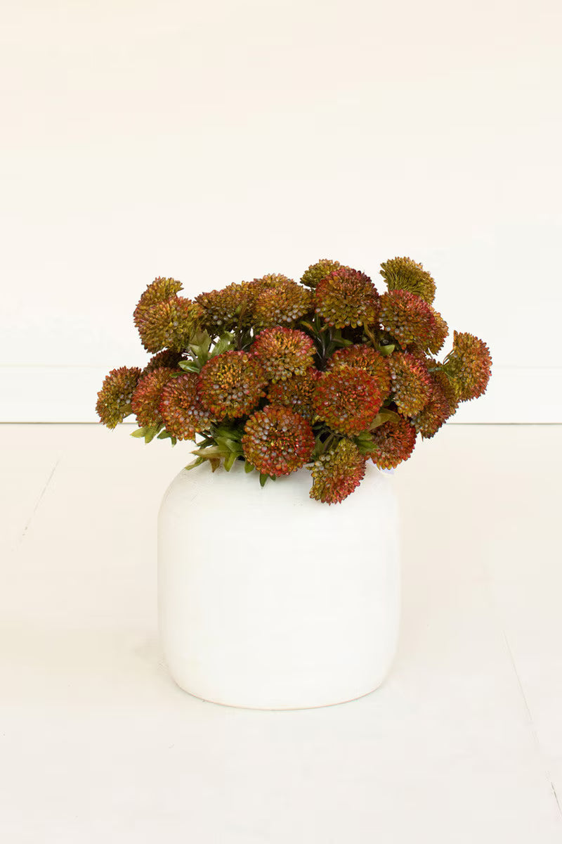 Bundle of 7 Artificial Auburn Ball Dahlias