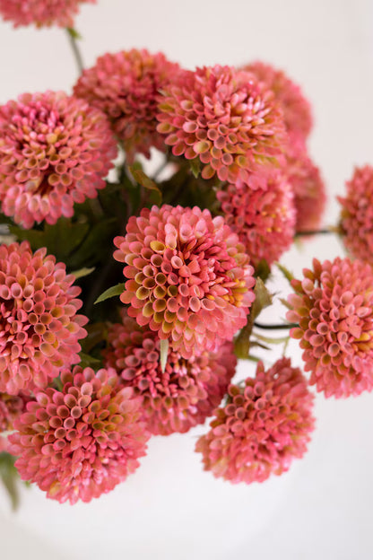 Bundle of 7 Artificial Blush Ball Dahlias