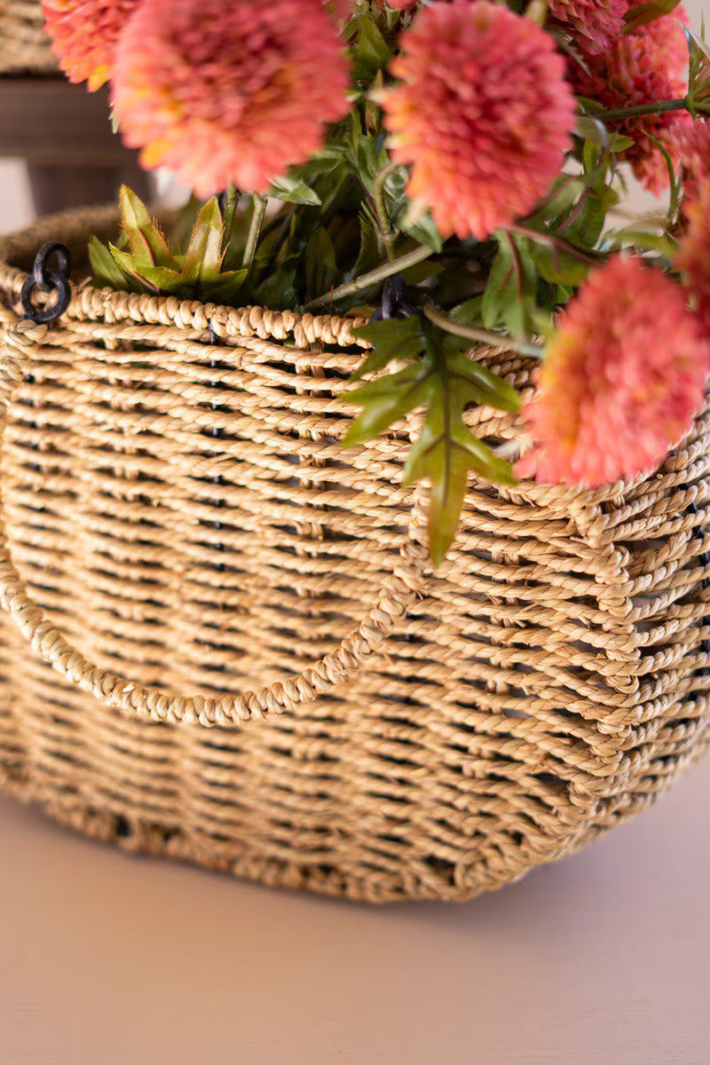 Woven Vine Baskets with Hinged Handles