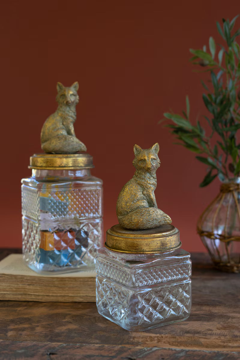 Resin and Glass Fox Canisters