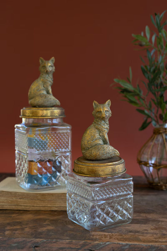 Resin and Glass Fox Canisters