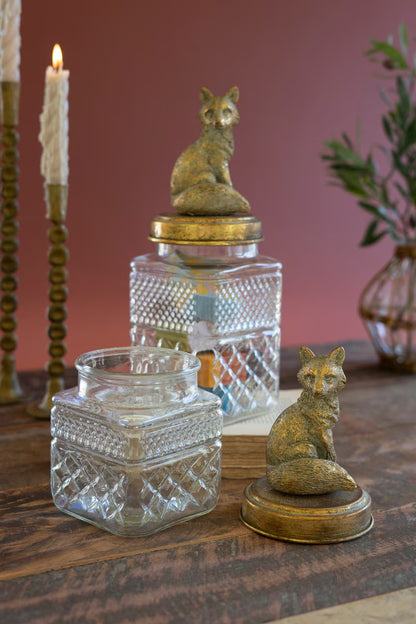 Resin and Glass Fox Canisters