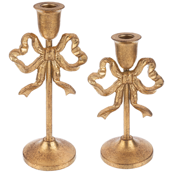 Gold Bow Taper Holder