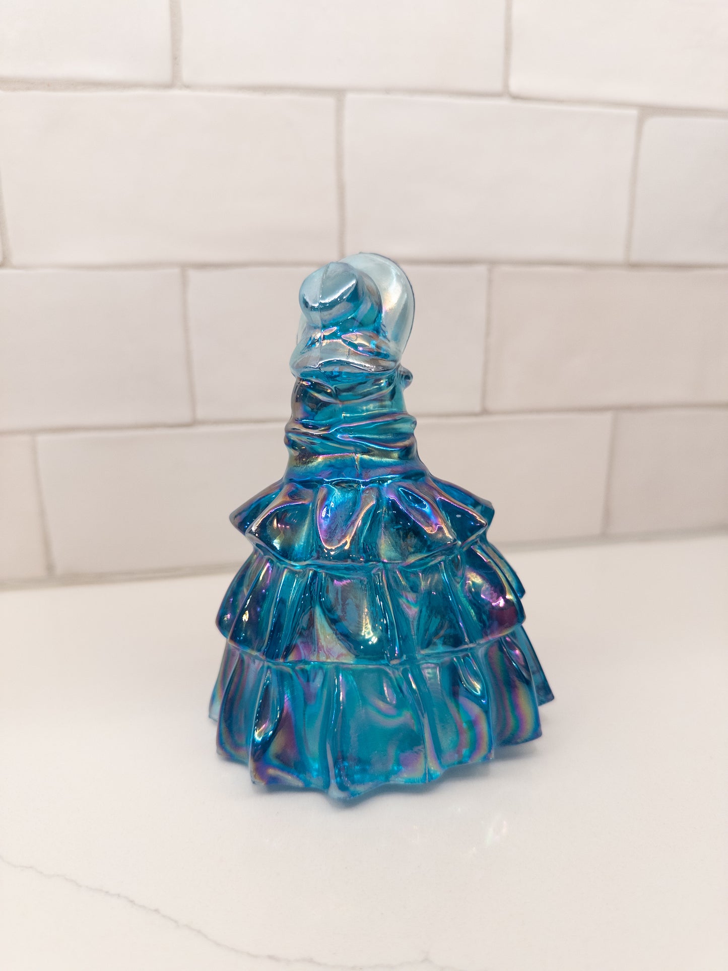 Vintage Blue Carnival Wheaton Southern Belle Lady Figurine