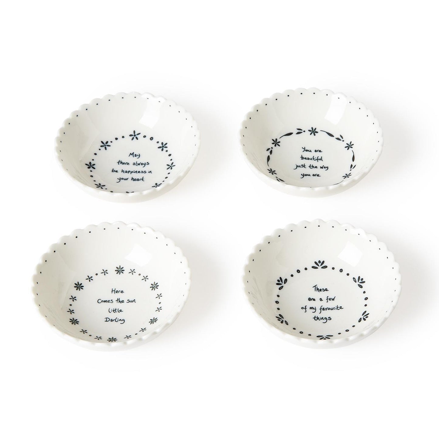 East of India Decorative Scallop Bowls