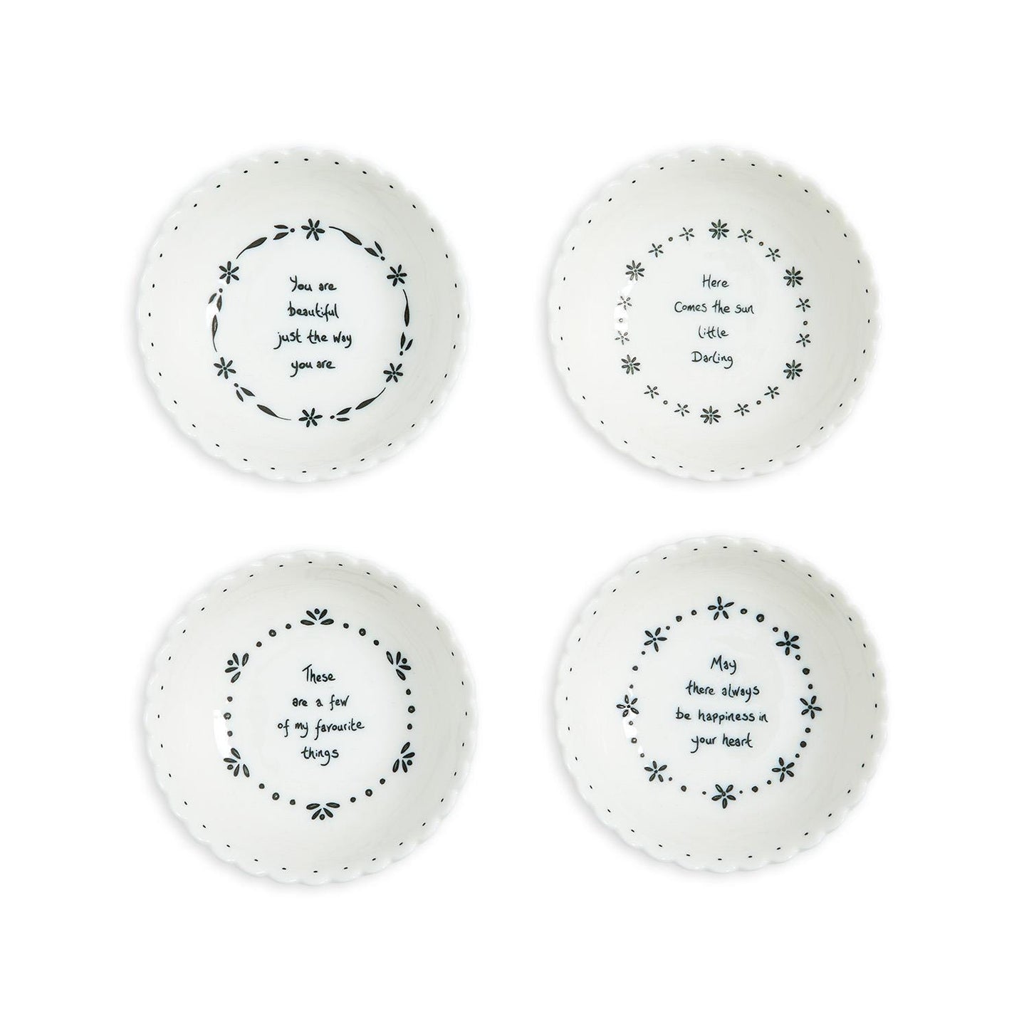 East of India Decorative Scallop Bowls