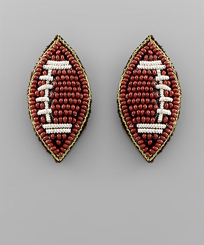 Football Beaded Earrings