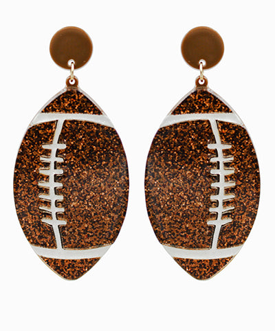 Football Glitter Acrylic Earrings