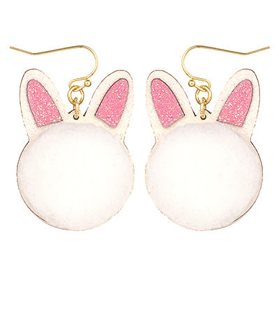 Easter Rabbit PomPom Earrings
