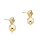enewton Signature Cross Small Gold Stud Earrings in Classic Gold pair shown on white