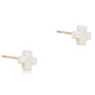enewton Signature Cross Small Stud Earrings in Off-White pair shown on white