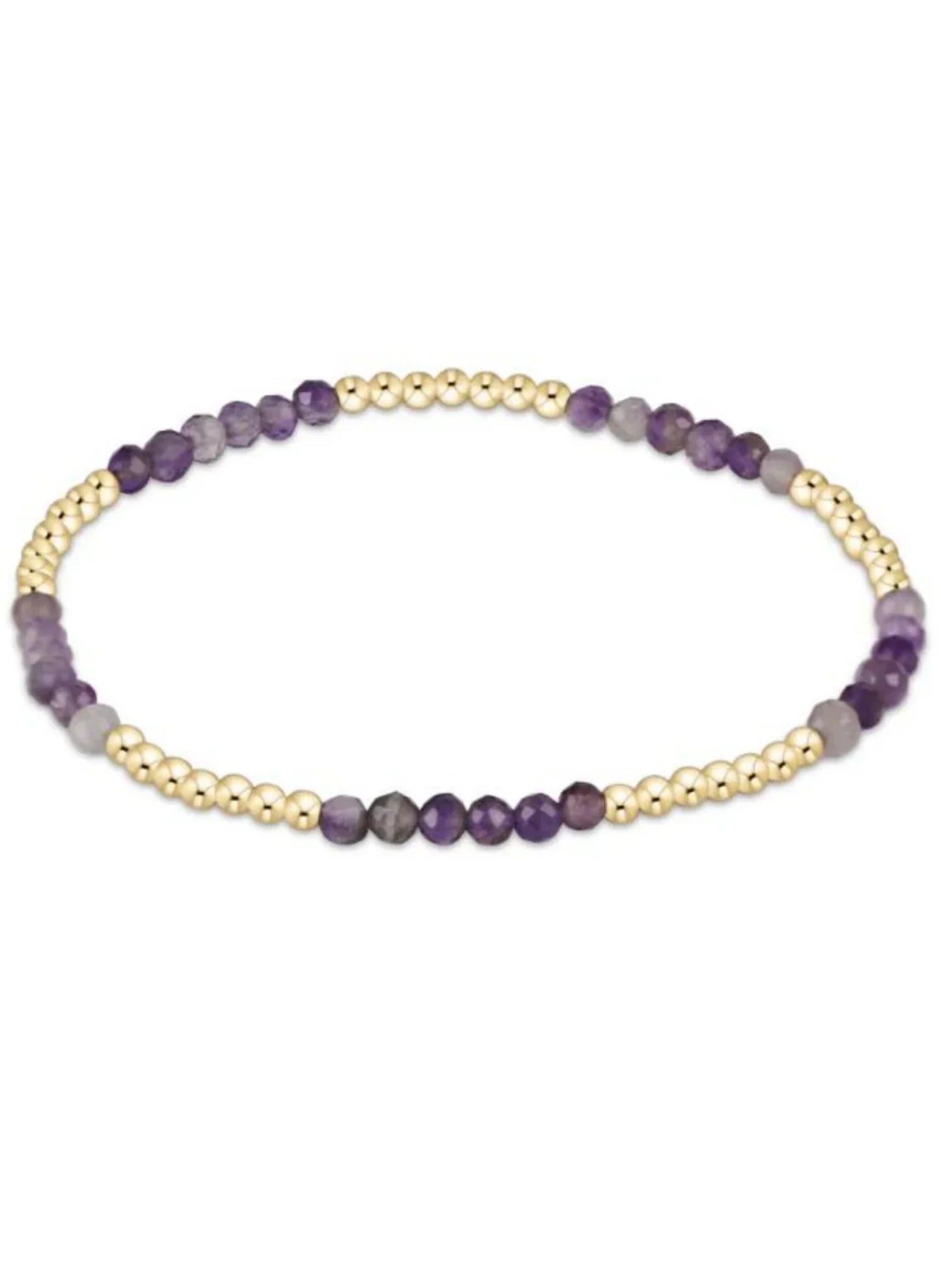 Classic Blissful Pattern 2.5mm Bead Bracelet - Amethyst