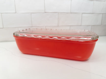 S/2, Vintage Jeannette Refrigerator Dishes w/ Ruffed Rims