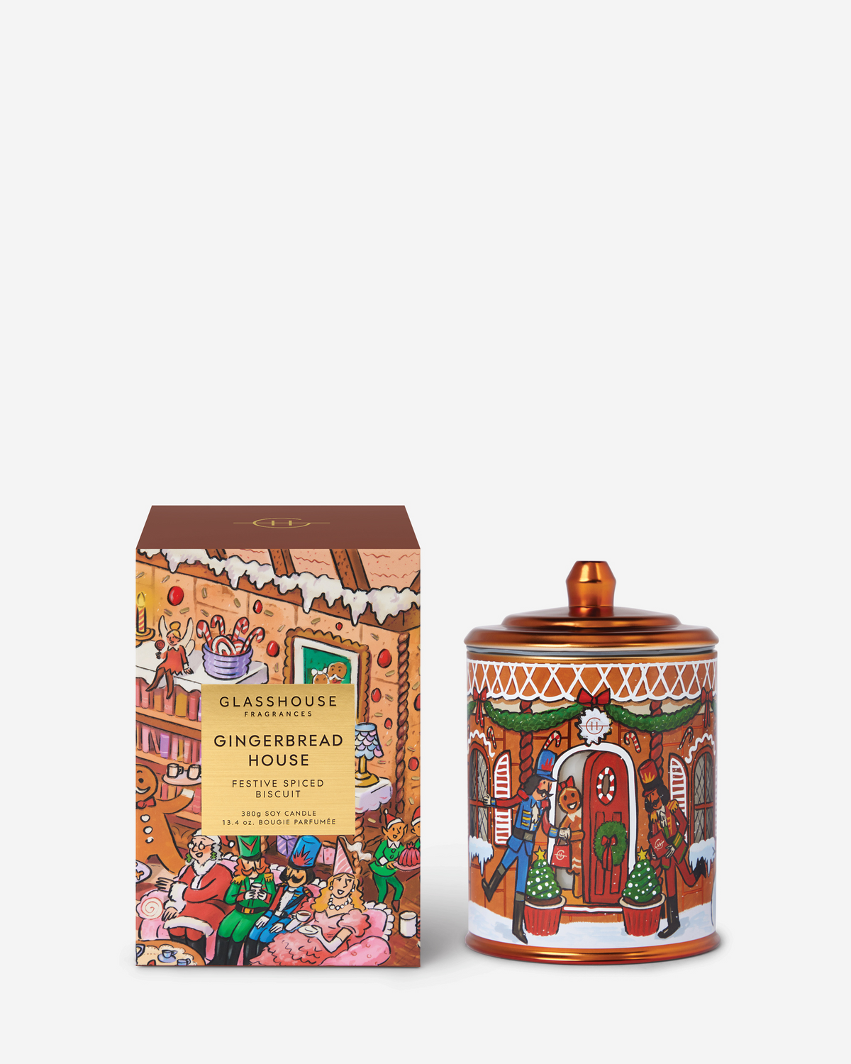 Glasshouse Gingerbread House 13.4 oz candle, 2026 holiday edition