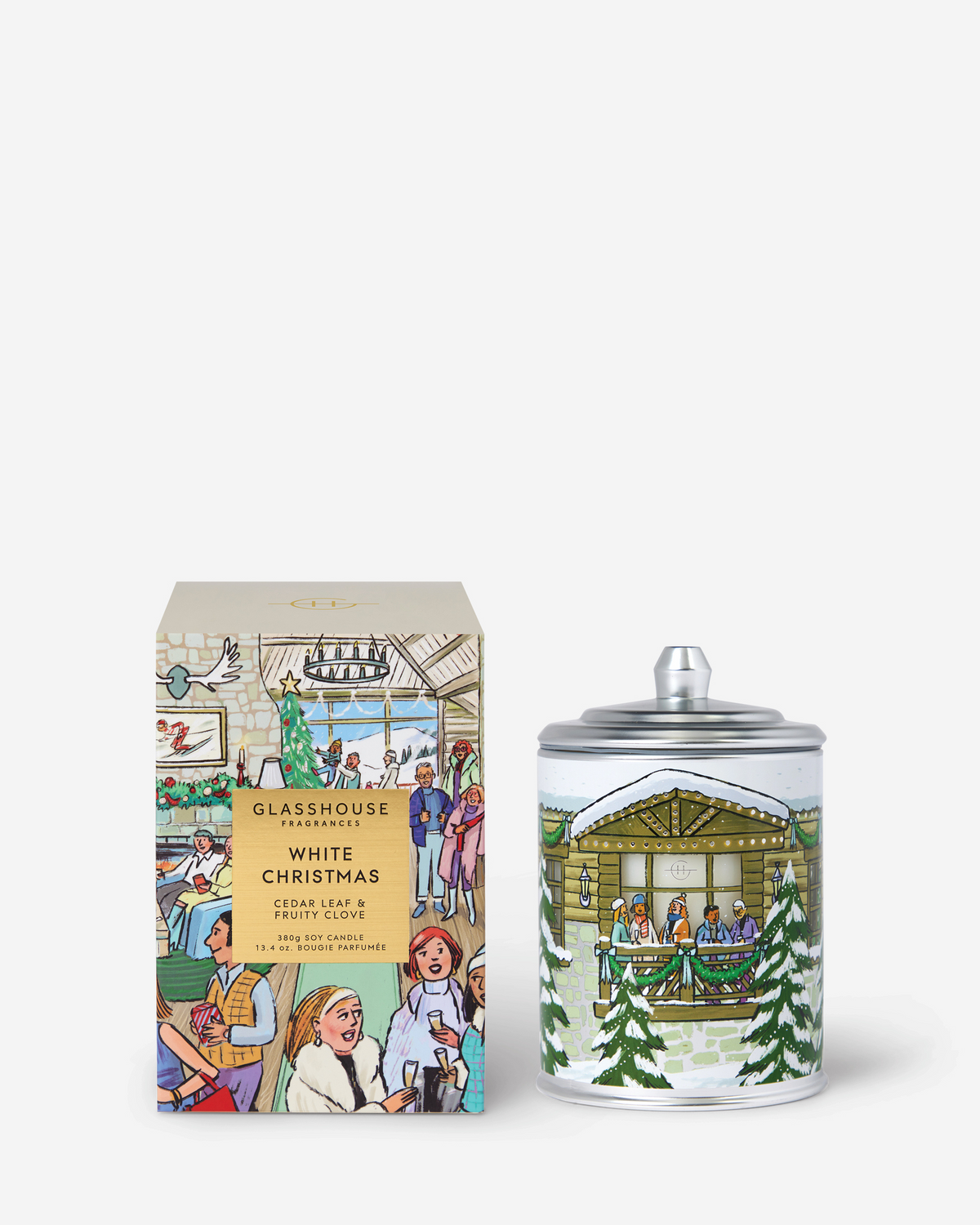 Glasshouse White Christmas 13.4 oz candle, 2026 holiday edition