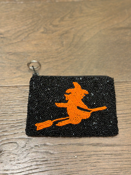 Witch on Broom Coin Purse