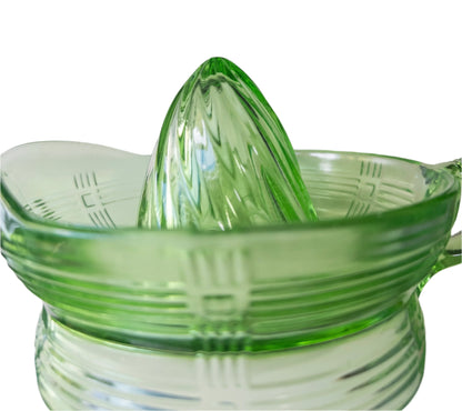 Vintage Hazel Atlas Uranium Glass Reamer