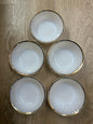 Set of 5 Vintage Anchor Hocking Oven Proof Milk Glass Shell Dinnerware/Dessert/Berry Bowls