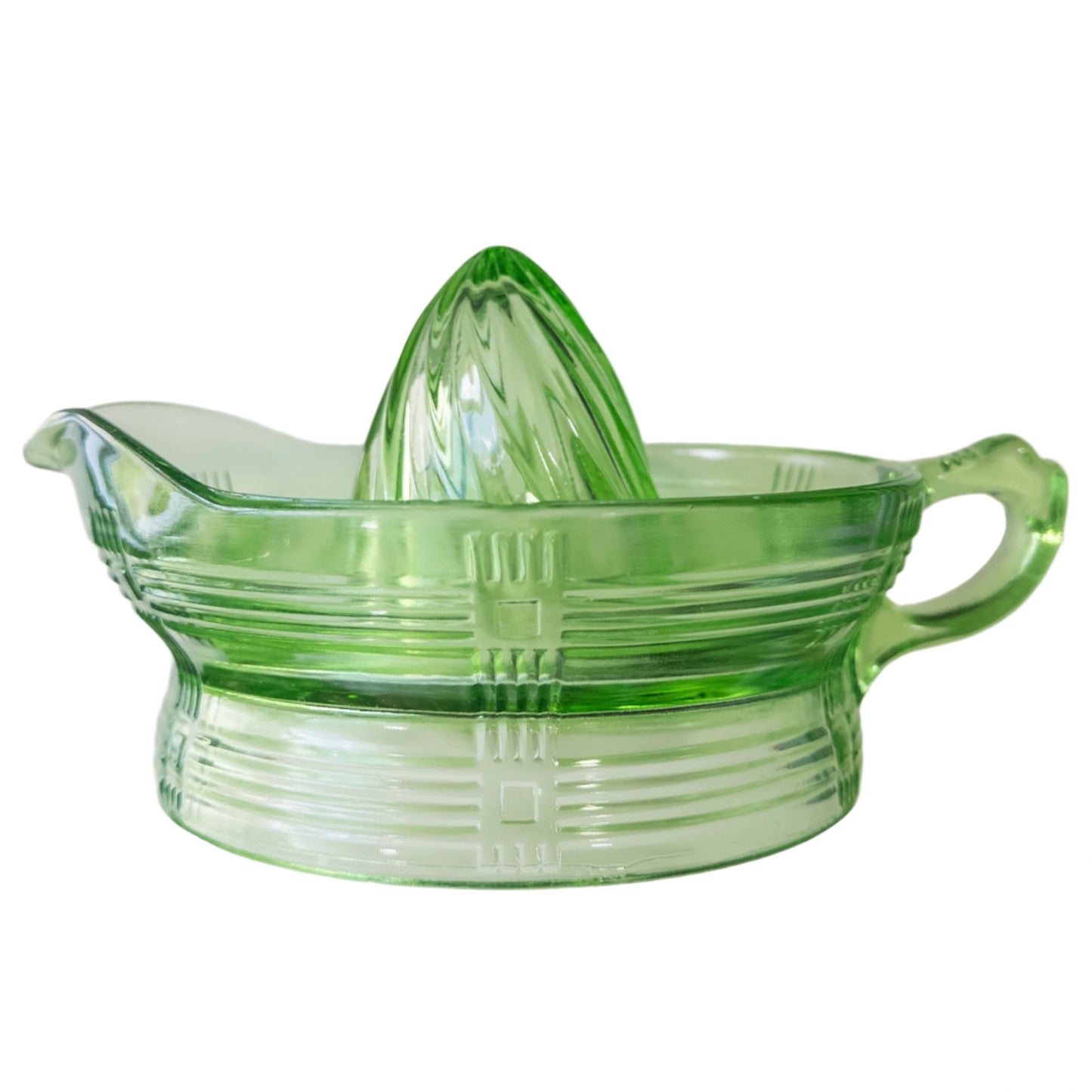 Vintage Hazel Atlas Uranium Glass Reamer