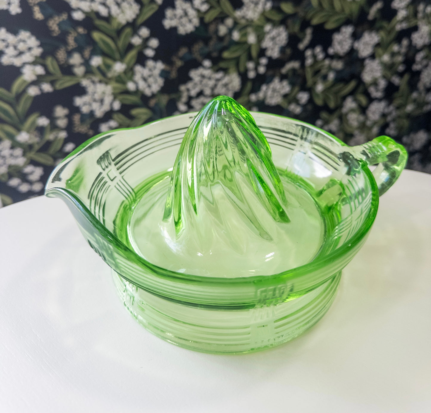 Vintage Hazel Atlas Uranium Glass Reamer