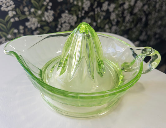 Vintage Vaseline Glass Citrus Juicer