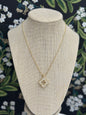 Gold Pave Clover Adjustable Necklace