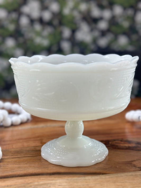 Set of 4 Vintage Milk Glass Goblets on Pedestals online