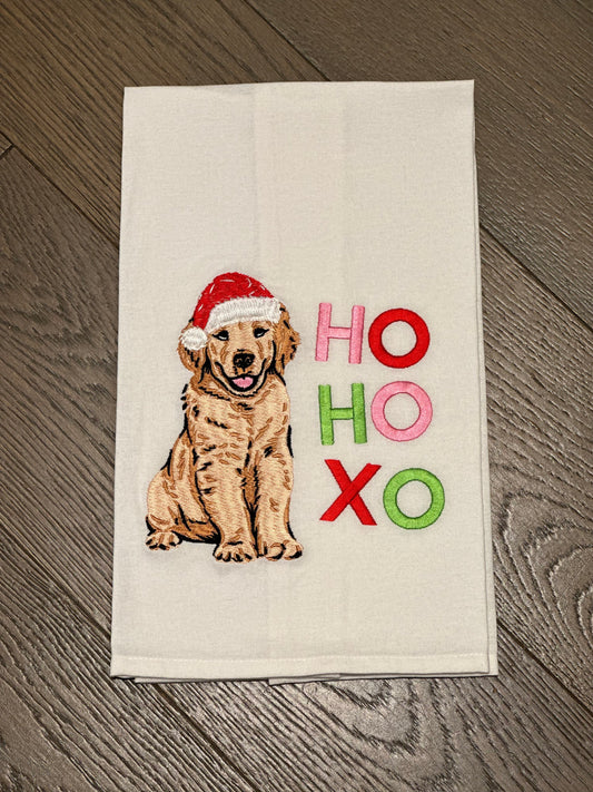 Embroidered Christmas Tea Towels