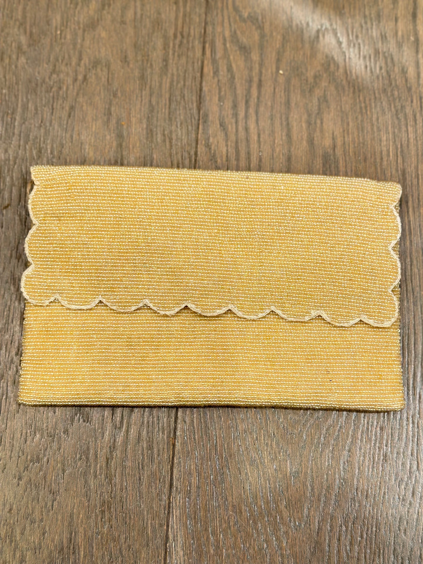 Solid Scalloped Half Flap Clutch