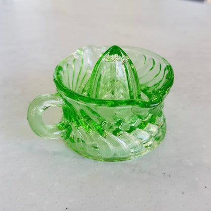 Vintage Vaseline Glass Citrus Jucier