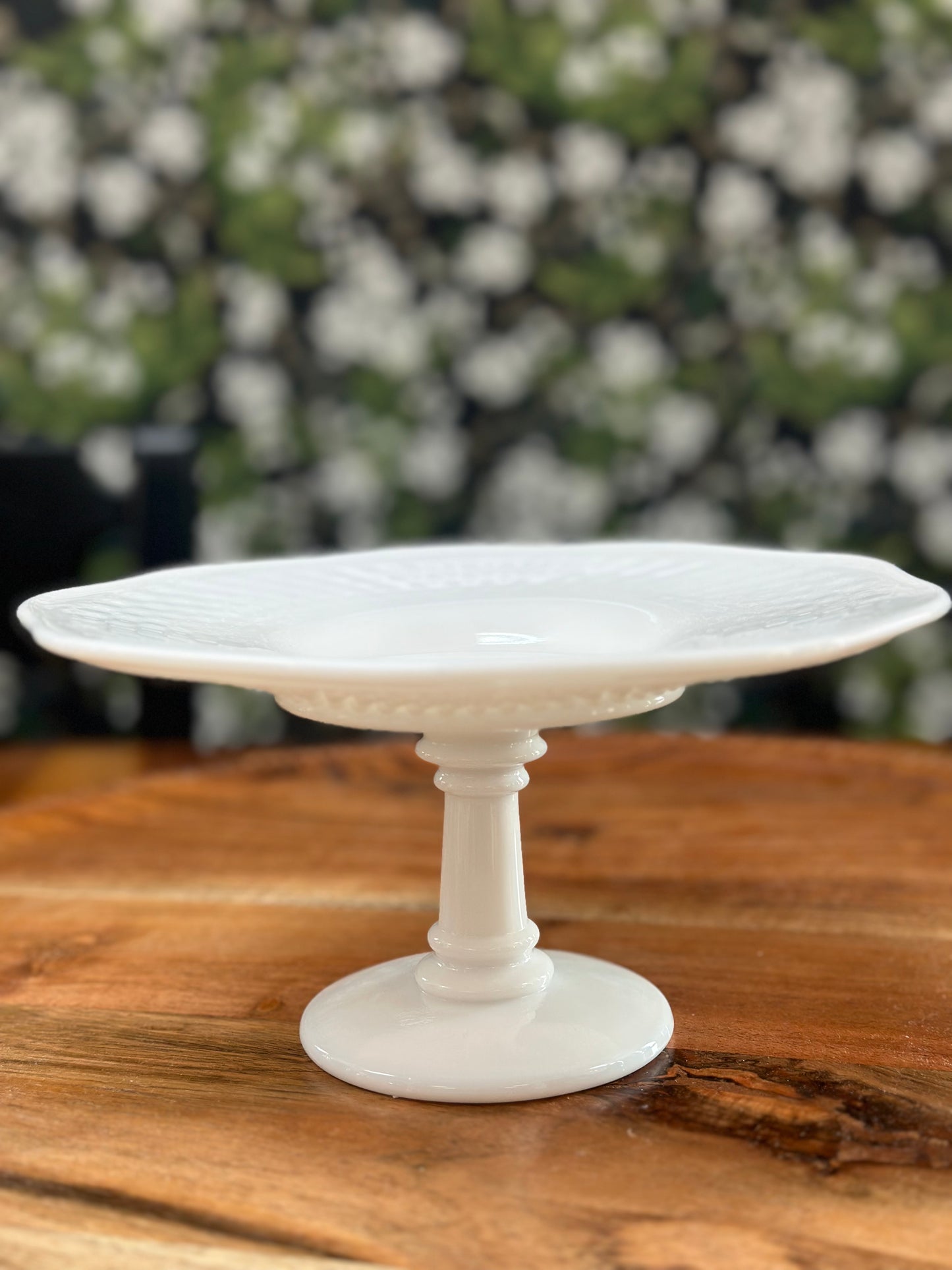 Vintage 8" Milk Glass Petite Pedestal Dessert Stand