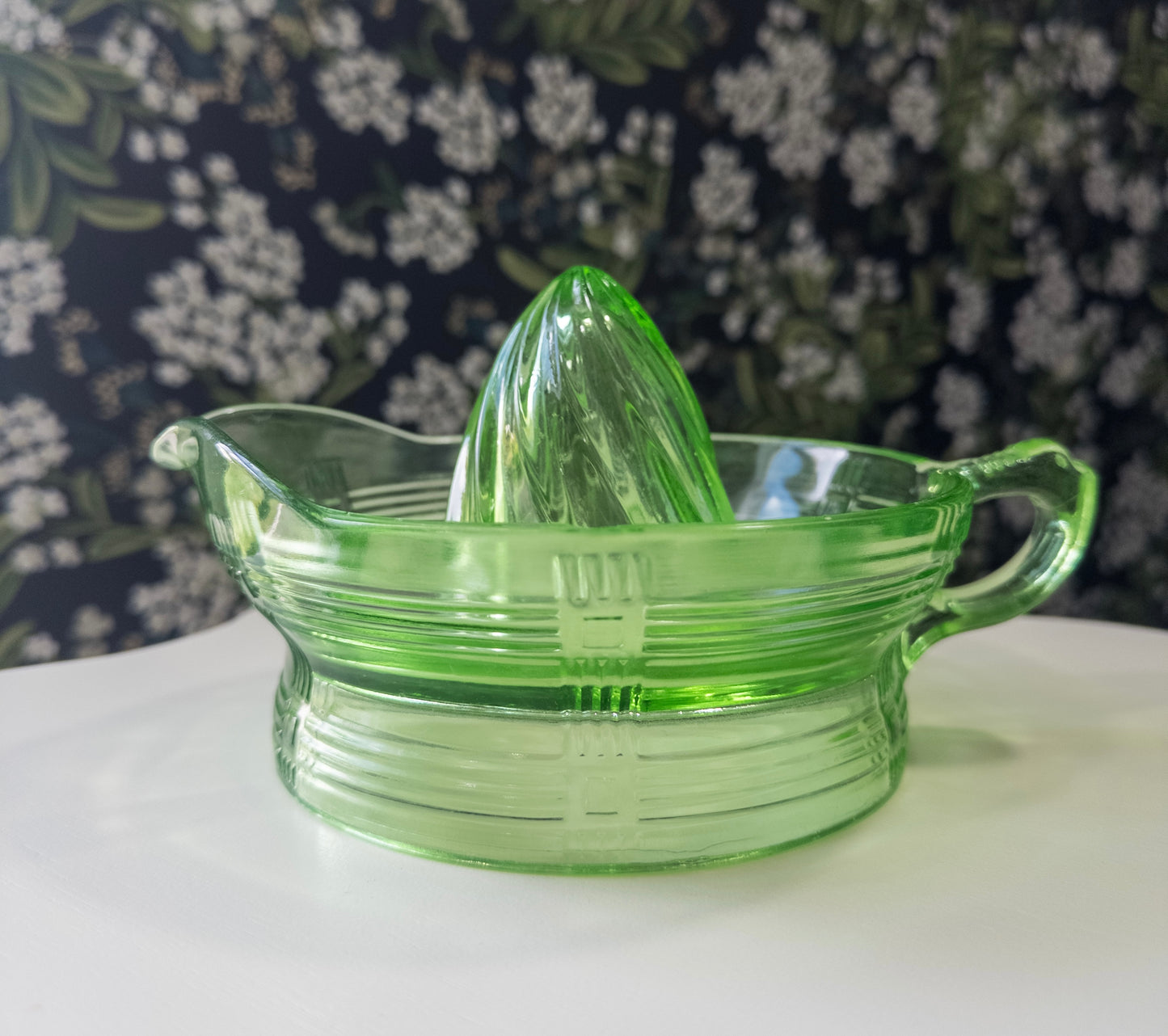 Vintage Hazel Atlas Uranium Glass Reamer