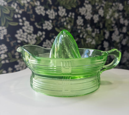 Vintage Hazel Atlas Uranium Glass Reamer