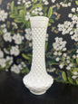 Vintage Randell Milk Glass Diamond Quilt 9" Flared Bottom Bud Vase