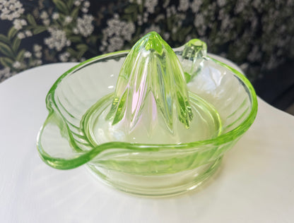 Vintage Vaseline Glass Citrus Juicer
