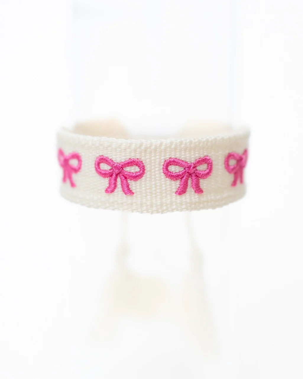 Hot Pink Bow Tassel Bracelet