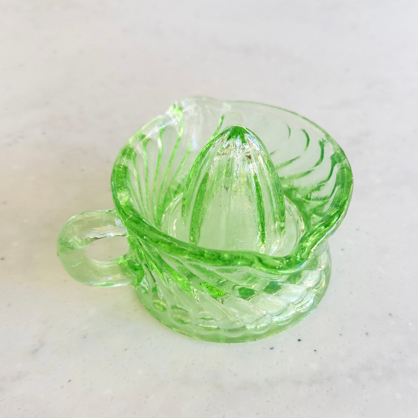 Vintage Vaseline Glass Citrus Jucier