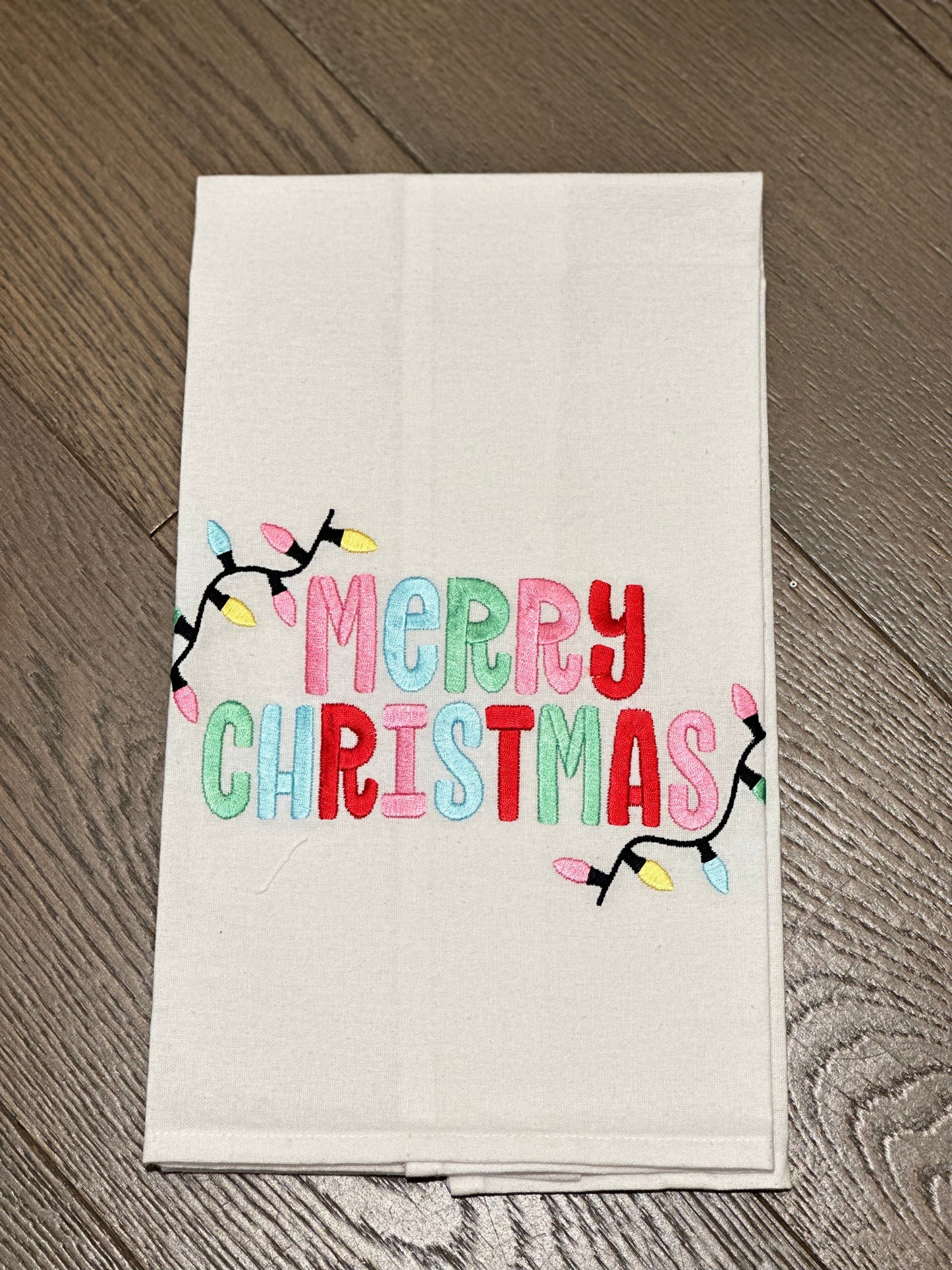 Embroidered Christmas Tea Towels
