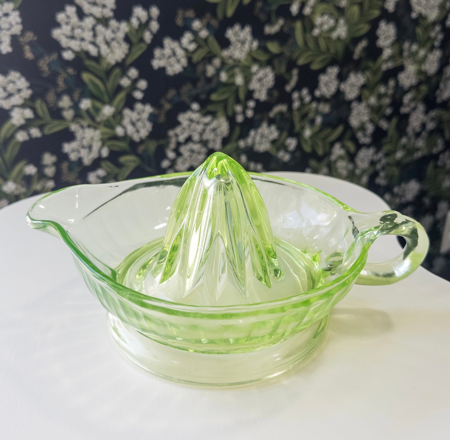 Vintage Vaseline Glass Citrus Juicer