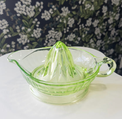 Vintage Vaseline Glass Citrus Juicer
