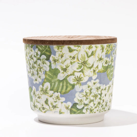 Hydrangea Patterned 3 Wick Candle